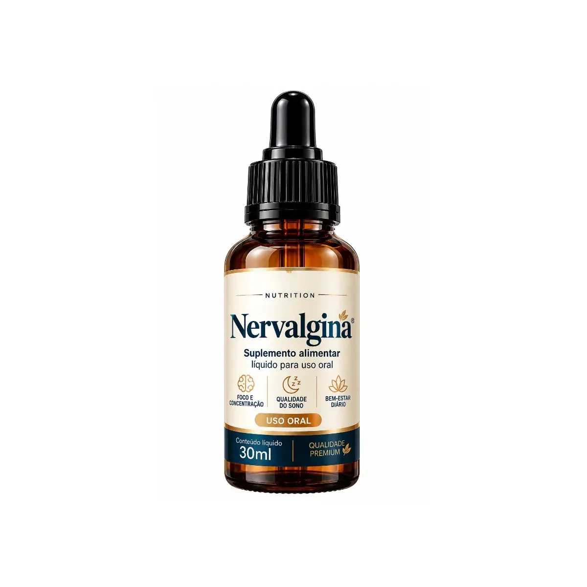 Frasco de 30 ml do suplemento alimentar Nervalgina